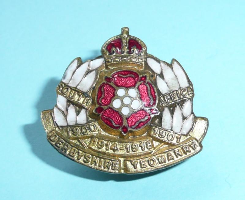 Derbyshire Yeomanry (WW2 Armoured Car Recce Regiment) Old Comrade Association (OCA) Lapel Buttonhole Badge