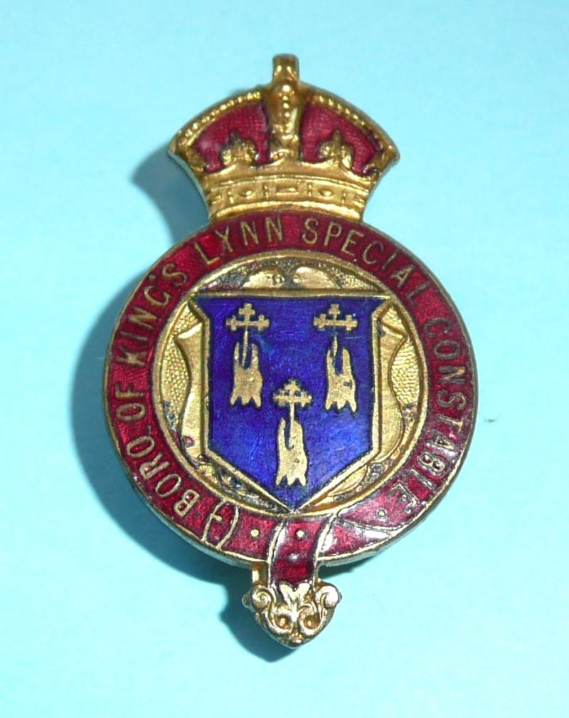 WW1 Borough of King's Lynn (Norfolk) Special Constable Constabulary Police Enamel & Gilt Lapel Badge