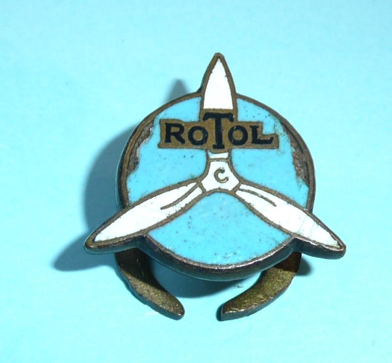 WW2 Rotol War Workers Enamel Lapel Buttonhole Badge - Manufacturer of the Spitfire Propellers