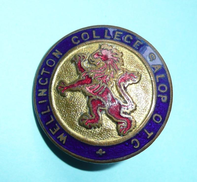 WW1 Era Wellington College Salop (Shropshire) OTC Enamelled Button