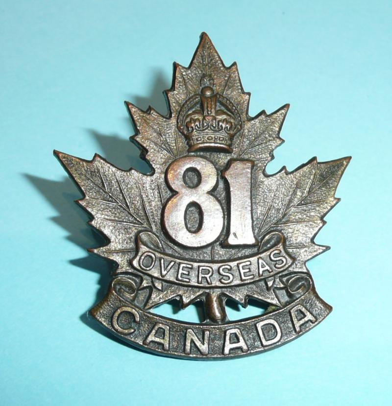 WW1 Canada - 81st (Toronto) Overseas Battalion CEF Cap Badge