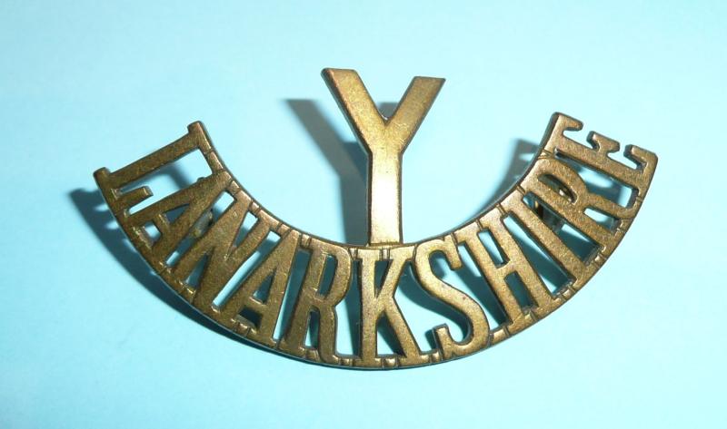 Y / Lanark - Scottish Lanarkshire Yeomanry One Piece Brass Shoulder Title