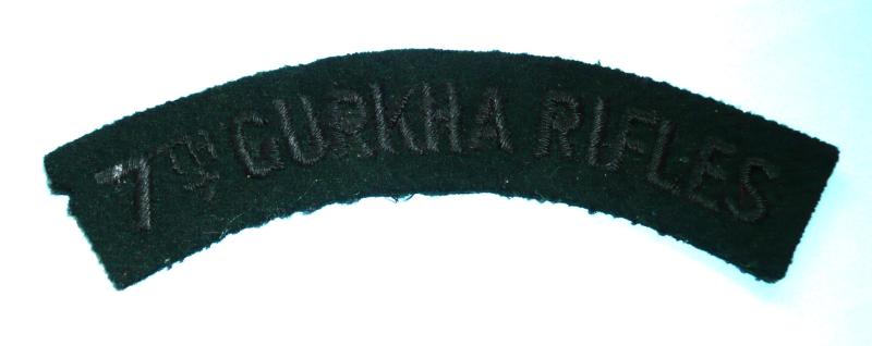 7th Gurkha Rifles Embroidered Felt Cloth Shoulder Title