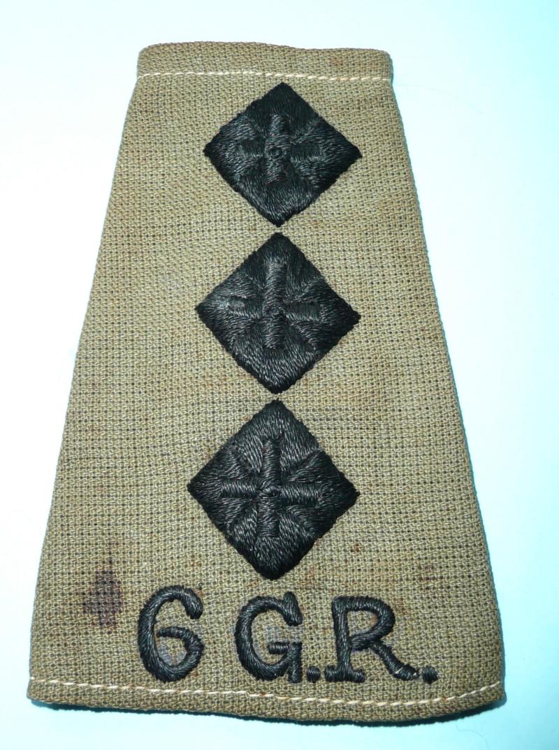 6th Queen Elizabeth's Own Gurkha Rifles (6 GR) Slip On Epaulette with Rank Insignia of a Captain