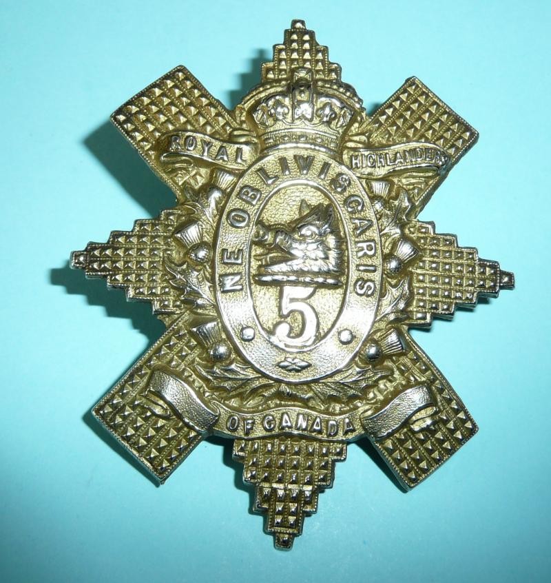 Canada - The 5th Regiment, Royal Highlanders (Black Watch) of Canada (Militia) Glengarry Badge