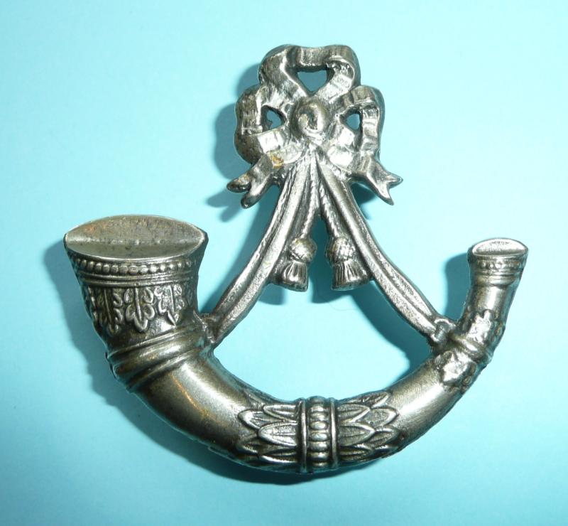 Gurkha Rifles Officer's Pouch Badge White Metal Bugle