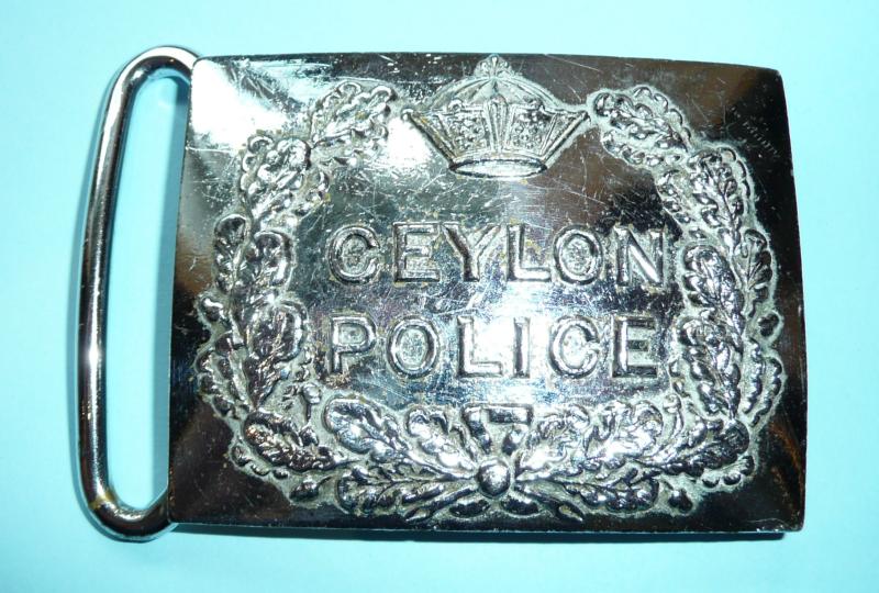 Ceylon (Sri Lanka) Chromed Police Waist Belt Clasp (WBC), circa 1948 - 1972