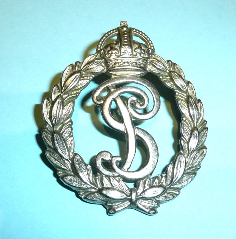 Indian Ocean - Seychelles Police White Metal Cap Badge, King's Crown