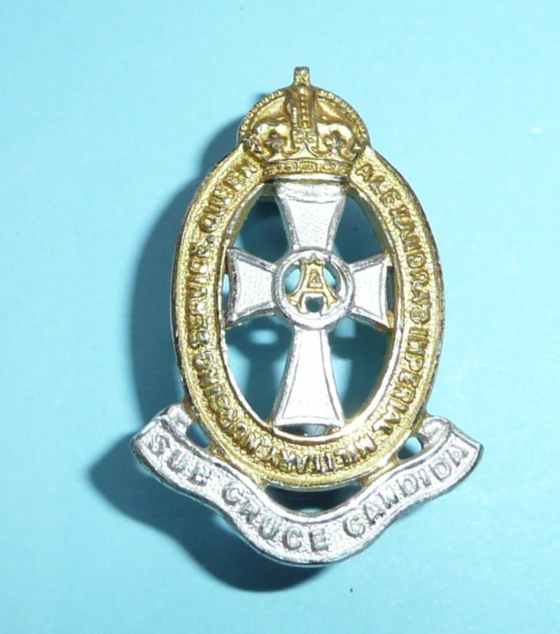 Queen Alexandra's Imperial Military Nursing Service (QAIMNS) Gilt and Frosted Silver Plated Officer's Collar Badge, King's Crown