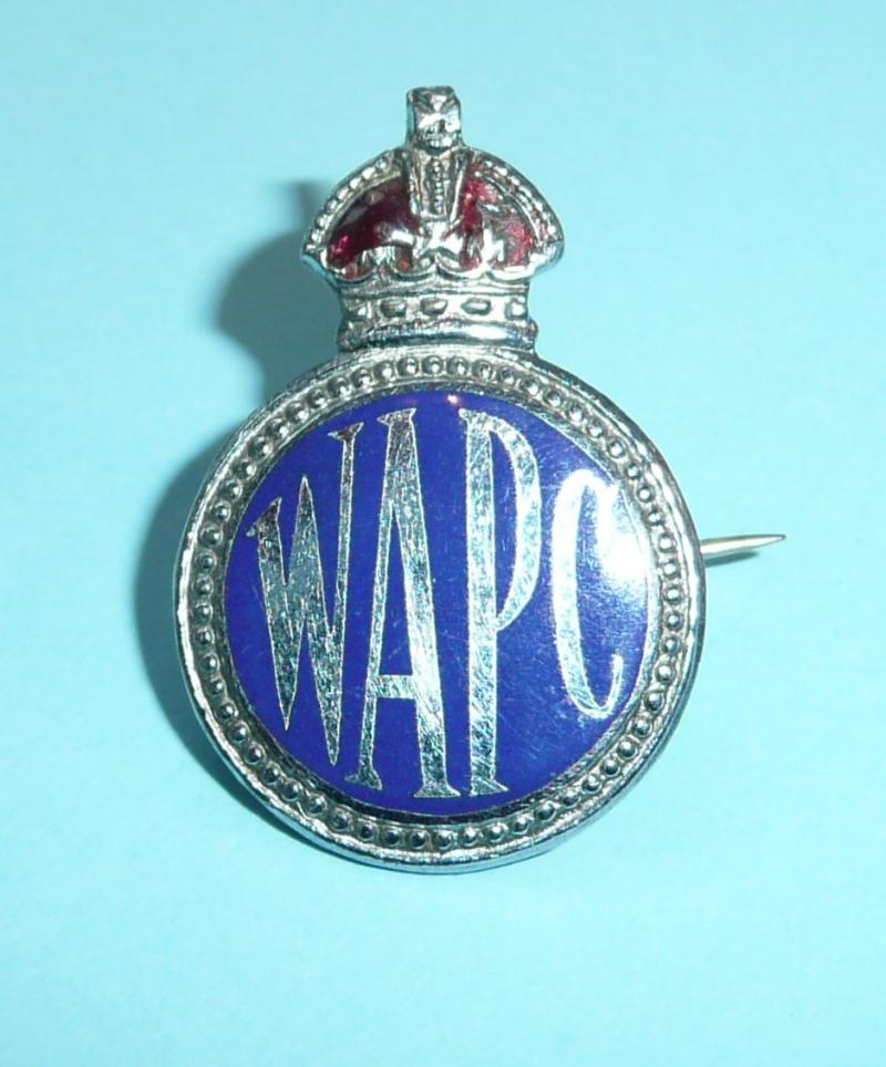 WW2 WAPC Women's Auxiliary Police Corps Generic Universal Chrome and Enamel Pin Brooch Mufti Lapel Badge