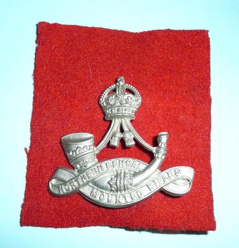 Indian AFI - Northern Bengal Mounted Rifles (NBMR) White Metal Cap Badge