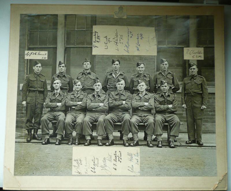 WW2 14th Battalion Durham Home Guard Officer's Original Black and White Mounted Group Photograph