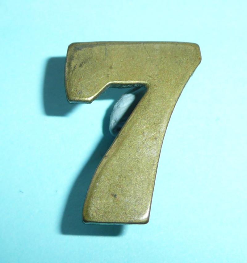 Brass Numeral '7' - Possibly Part of an early 7th Dragoon Guards Other Ranks Shoulder Title