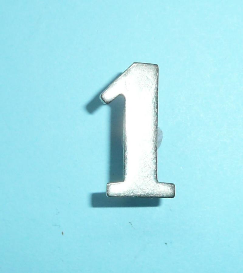 A useful white metal numeral '1' - probably police