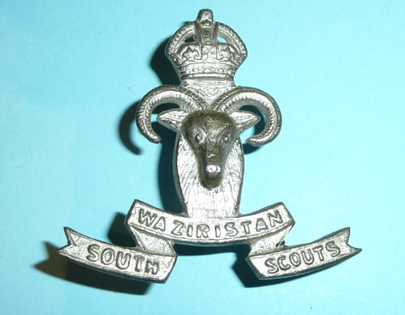 British India - South Waziristan Scouts Silver Plated Cap Badge, circa 1922