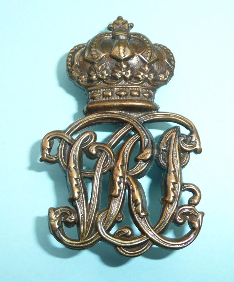 QVC / Victorian VRI Monogram Bronze Indian Staff Corps / Unattached List  Cap Badge