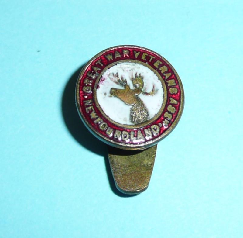 Canada / Newfoundland Great War Veterans Association Enamel & Brass Lapel Buttonhole Badge