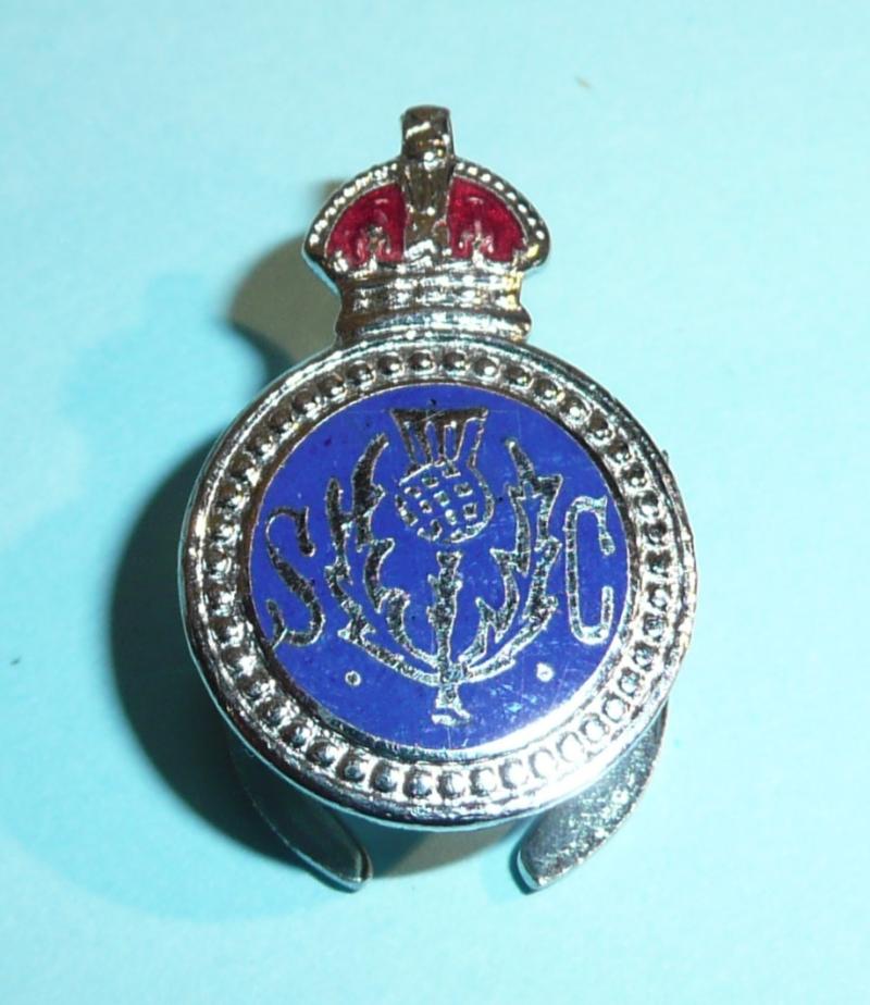 WW2 Peebles - shire (Scottish Scotland) Special Constable Constabulary Police Chrome and Enamel Mufti Buttonhole Lapel Badge