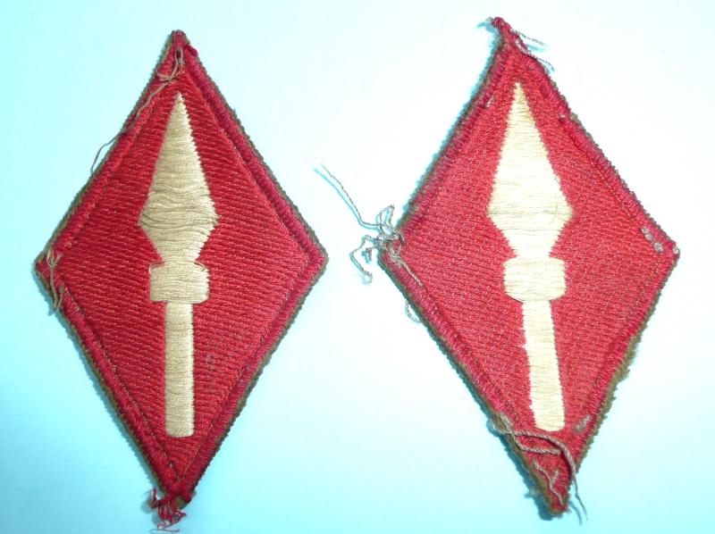 WW2 British 1st Corps Silk Woven Formation Signs, Matched Pair