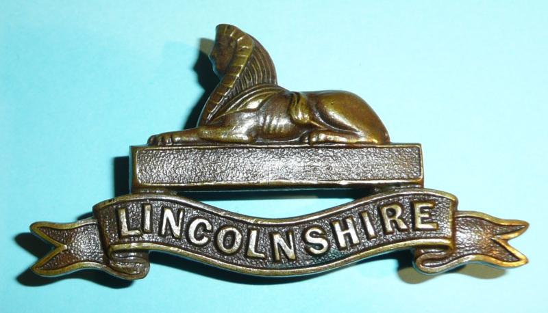 WW1 Lincolnshire Regiment (TF) Officer's Bronze OSD Collar Badge - Blank Tablet