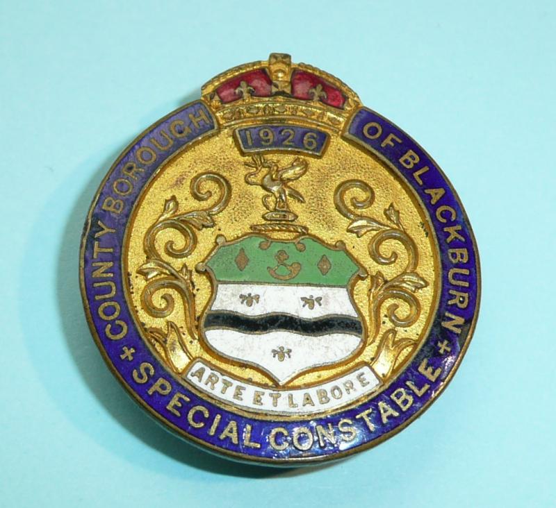 1926 General Strike Borough of Blackburn (Lancashire)Special Constable Constabulary Police Mufti Buttonhole Lapel Badge