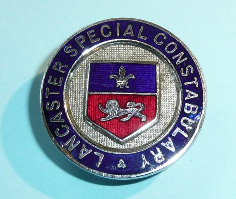 WW2 Lancaster City Police Special Constable Constabulary Chrome & Enamel Mufti Buttonhole Lapel Badge