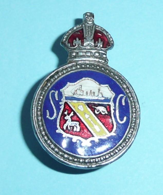 WW2 Barrow - In - Furness (Lancashire)  Special Constable Constabulary Police Chrome & Enamel Mufti Buttonhole Lapel Badge