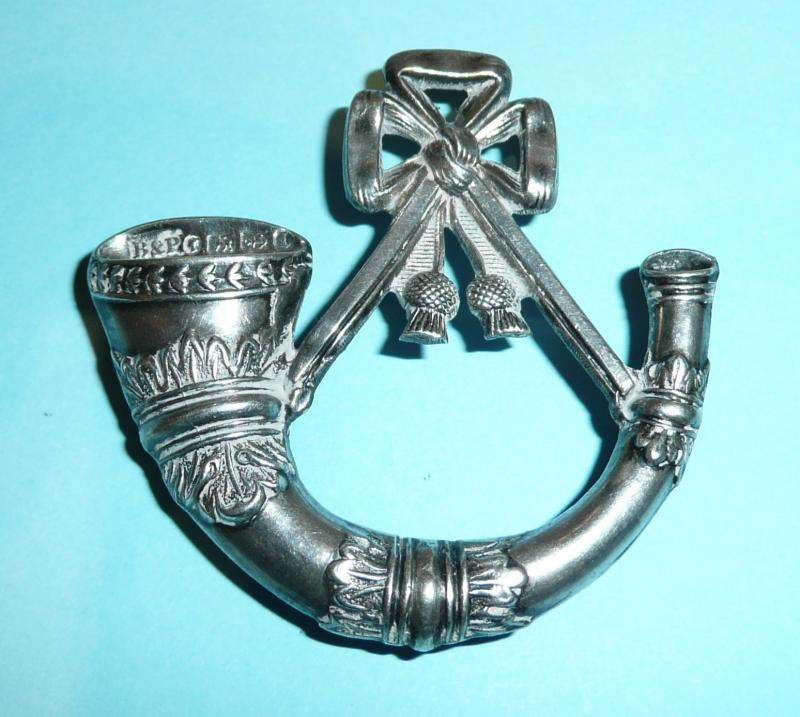 Generic Universal Rifle Volunteer Corps RVC Officer's Hallmarked Silver Bugle Pouch Badge - 1885