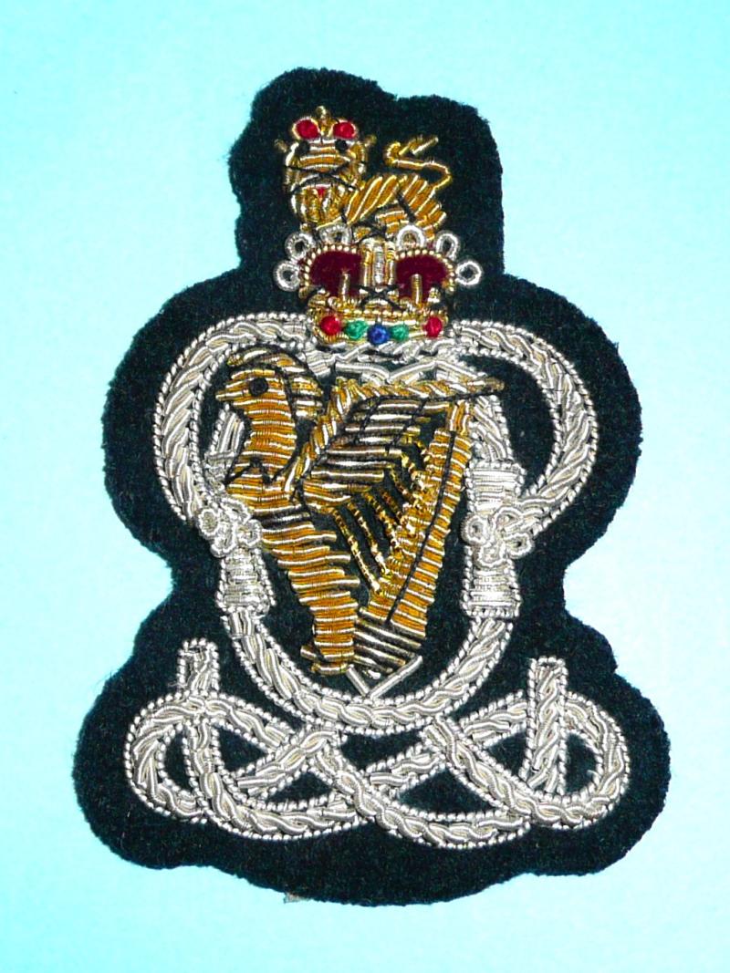 Queens Royal Hussars Officer's No 1 Dress / Beret Bullion Embroidered Cap Badge