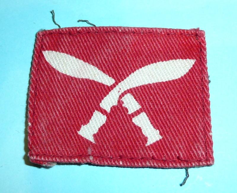 48th Gurkha Infantry Brigade Cloth Formation Sign, 1st Pattern - Printed White on Red