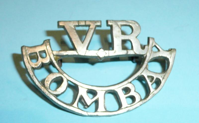 Indian Army - VR / Bombay White Metal Shoulder Title - Gaunt London