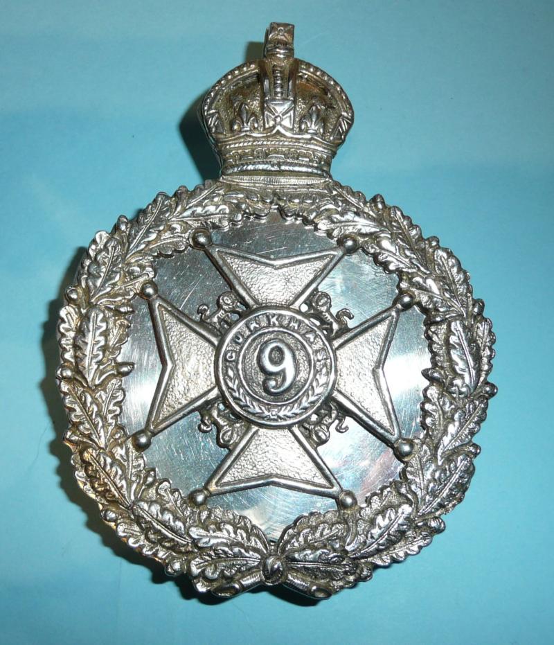 9th Gurkha Rifles Officer's Silver Plated Shoulder Pouch Belt Plate Badge