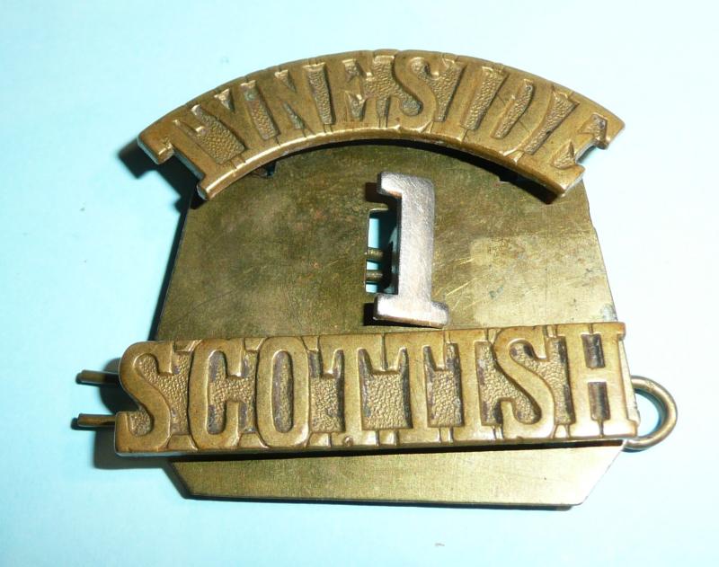 WW1 1st Battalion Tyneside Scottish B-Metal Metal Three Piece Shoulder Title