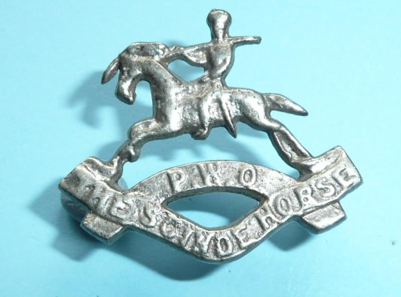 Indian Army - 4th Prince of Wales's Own (PWO)  Scinde White Metal Cap Badge