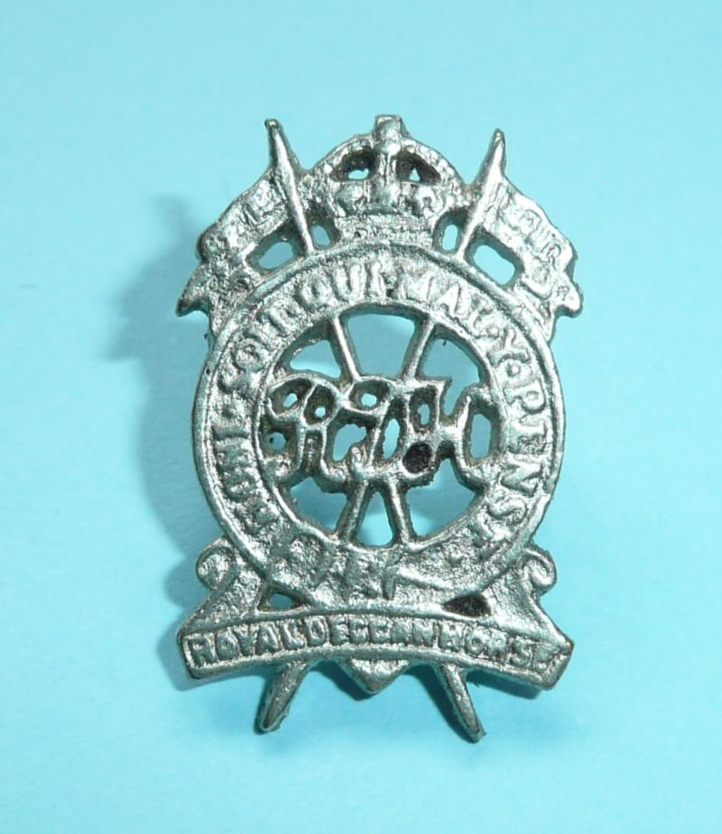Indian Army The Royal Deccan Horse – King’s Crown Cast White Metal Cap Badge