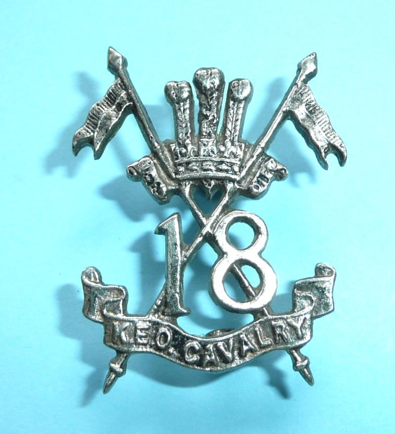 Indian Army - 18th King Edwards Own (KEO) Cavalry Officer's Silver Plated  Cap Badge