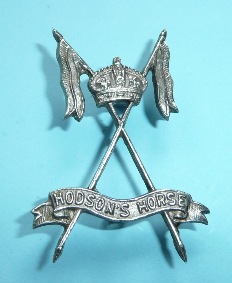 WW2 Indian Army - Hodson's Horse (Bengal Lancers) Officer's Silver Plated Cap Badge