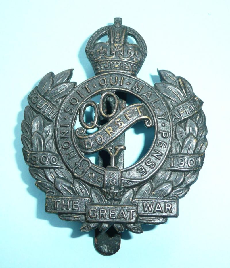 WW2 Queen's Own Dorset Yeomanry / 94th Field Brigade and 141st Field Regiment, Royal Artillery  Other Ranks Bronzed Cap Badge, Kings Crown