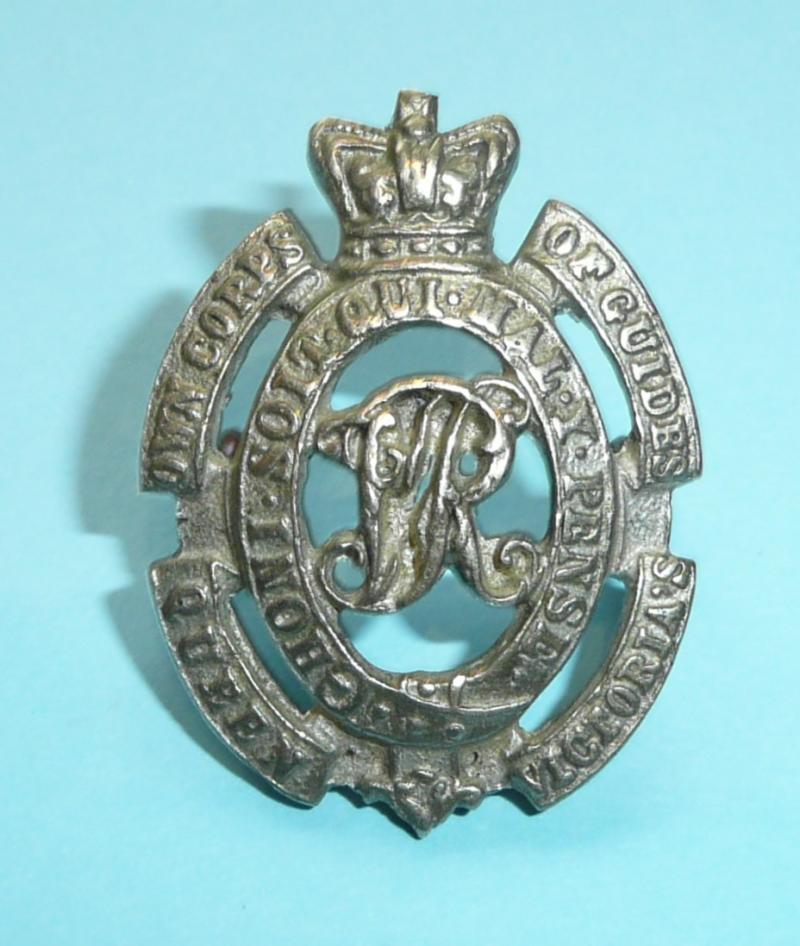 Indian Army - Queen Victoria's Corps of Guides (Frontier Force / Lumden's Cavalry) Silvered Field Service Cap Badge