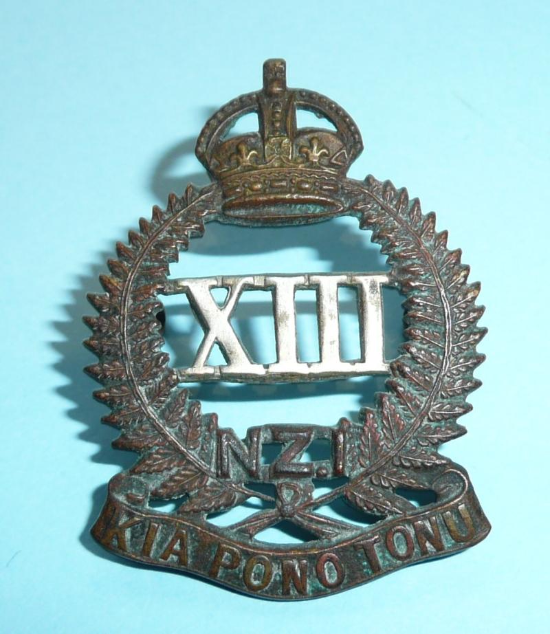 WW1 New Zealand - 13th (North Canterbury and Westland) Infantry Regiment Bi-Metal Cap Badge