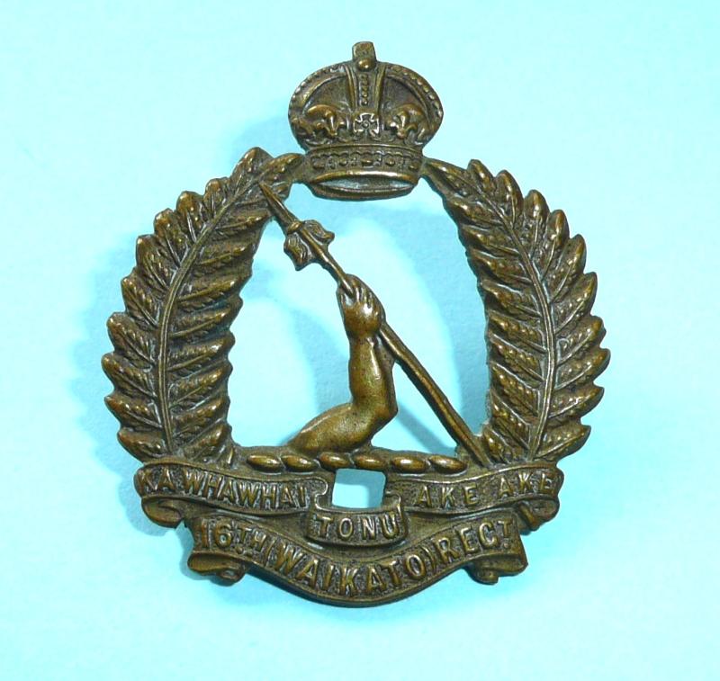 WW1 / WW2 New Zealand - 16th (Waikato) Infantry Regiment Bronze Cap Badge