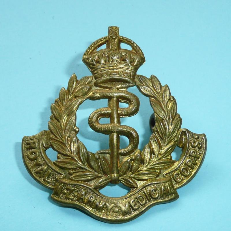 Post WW2 New Zealand  - Royal NZ Army Medical Corps Brass Cap Badge