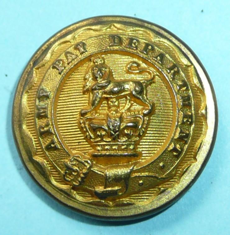 Victorian Army Pay Department Button Officer's Medium Pattern Fire Gilt Button