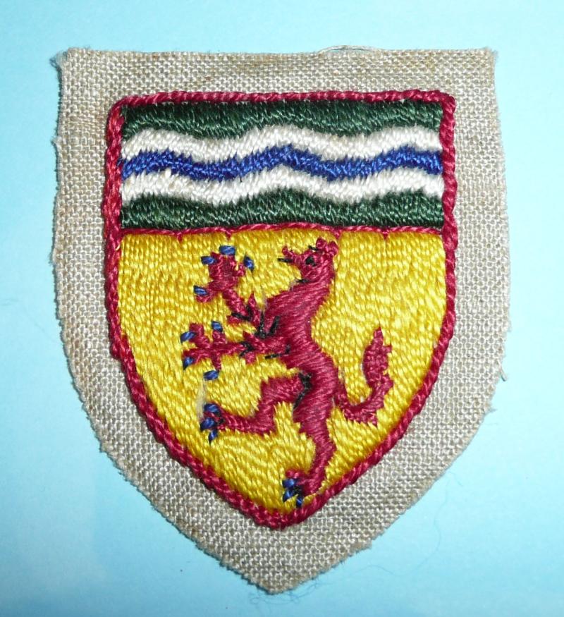 B Company, 7th Battalion (TA) Middlesex Regiment Borough of Enfield Cloth Embroidered Regimental Flash Designation Formation Sign Arm Badge
