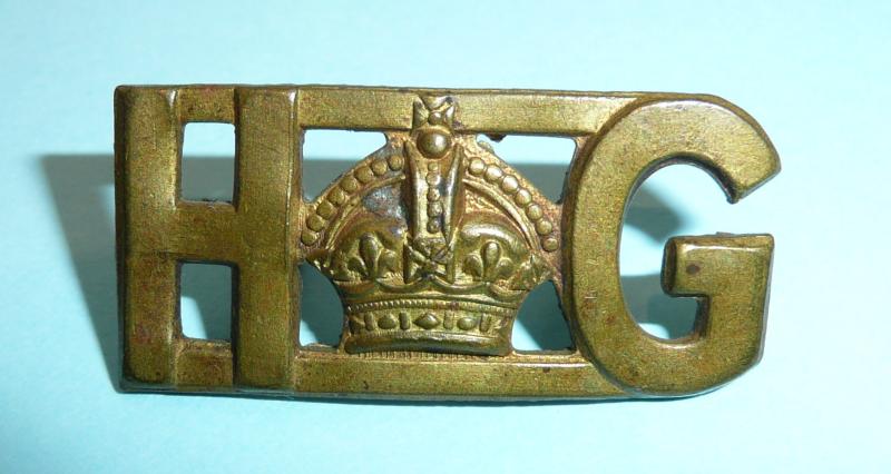WW2 New Zealand HG Home Guard Brass Cap Badge