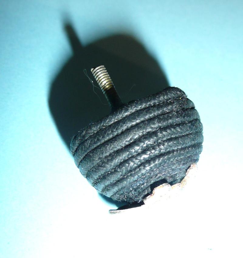 Rifle Brigade Boss Badge - Silver Plated Bugle on a small Black Cord Boss