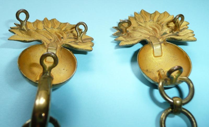 Fusilier Officers Gilt Brass Greatcoat / Cape Cloak Chains