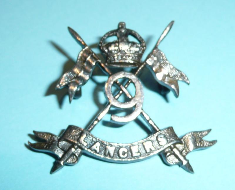 9th Queen's Royal Lancers Officer's No 1 Dress Collar Badge - Sterling Silver - Ludlow