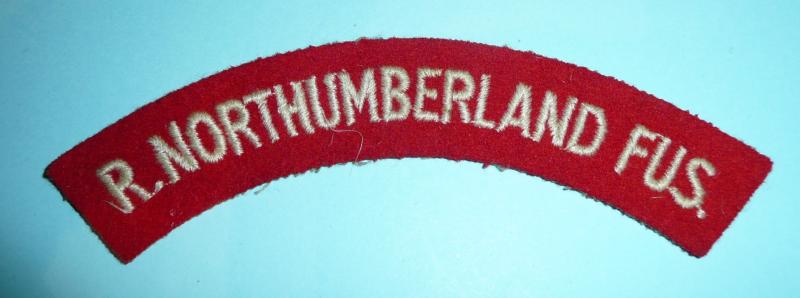 Royal Northumberland Fusiliers (RNF) Officer's / Private Purchase Woven White On Red Shoulder Title