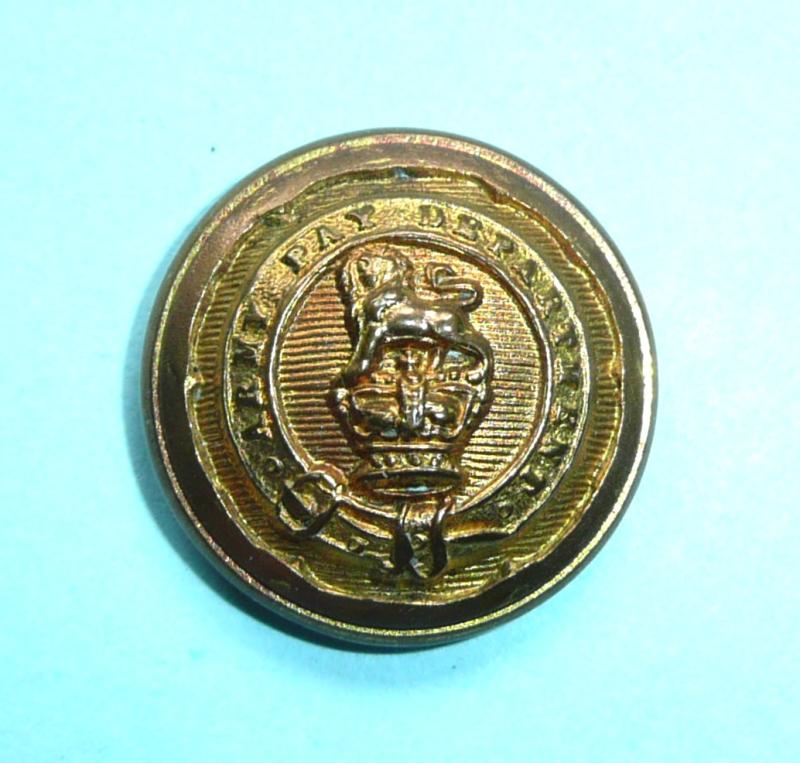 Victorian Army Pay Department Button Officer's Medium Pattern Fire Gilt Button